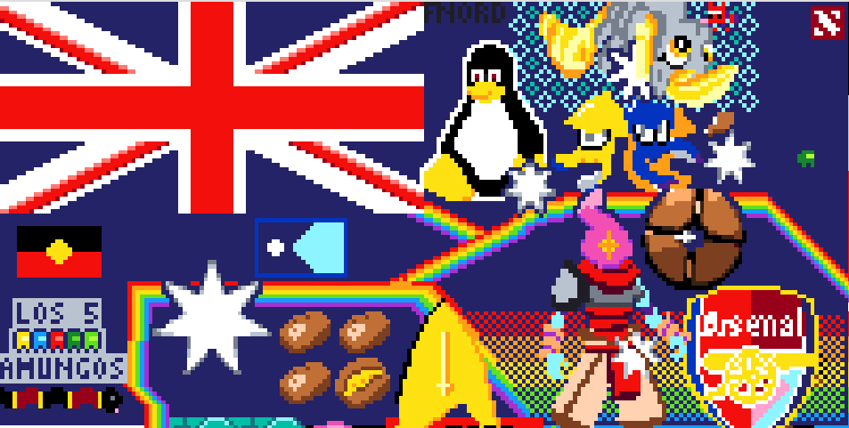 Australian flag on the lemmy canvas.
